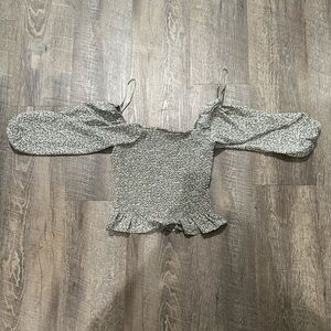 Paper Crane Green and White Floral Blouse